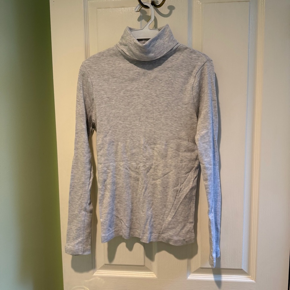 River Island Light Gray Ribbed Turtleneck Top